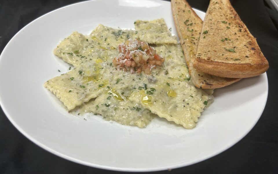 TRUFFLED MUSHROOM + MASCARPONE RAVIOLI